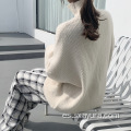 Suéter holgado de cuello alto holgado para mujer